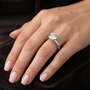 2.50 TCW Round Cut Moissanite Diamond 14kt Solid Gold Solitaire Four Prong Ring