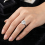Round Brilliant Cut Moissanite Solitaire Sterling Silver Engagement Ring for Women
