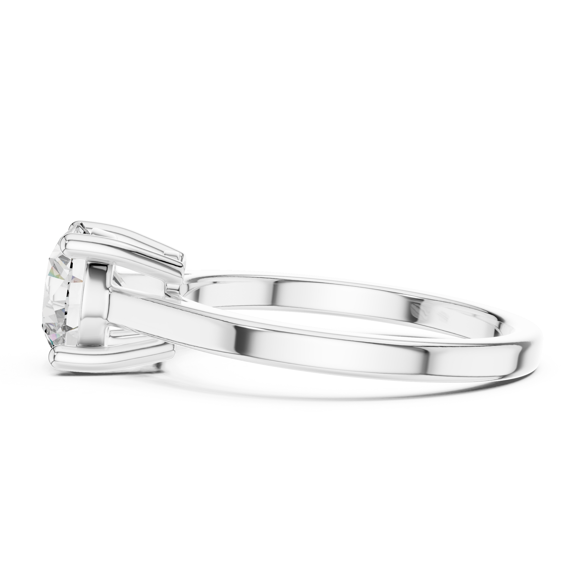 Classic Timeless Round-shaped Moissanite Silver Solitaire Engagement Ring