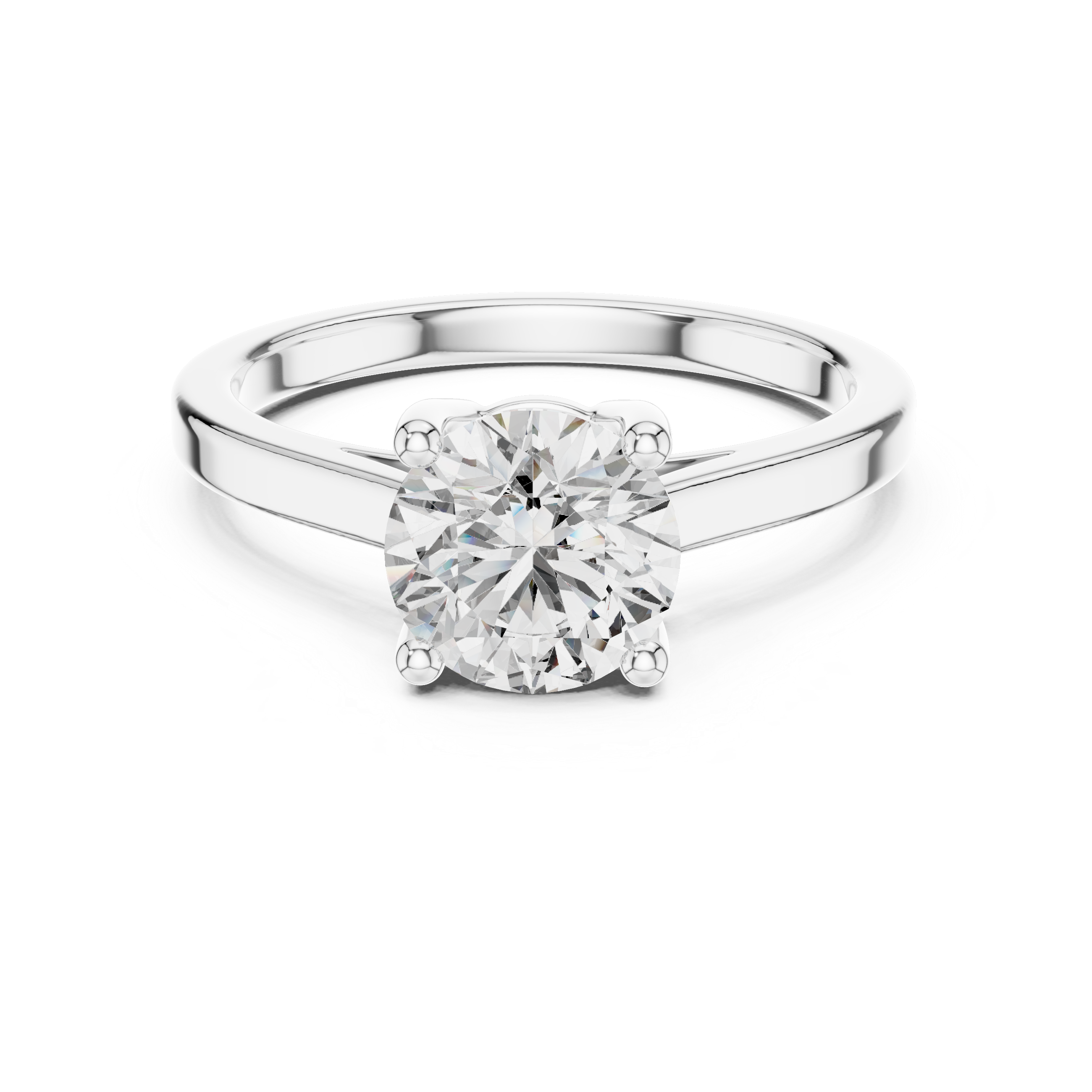 Classic Timeless Round-shaped Moissanite Silver Solitaire Engagement Ring