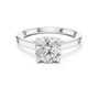 Classic Timeless Round-shaped Moissanite Silver Solitaire Engagement Ring