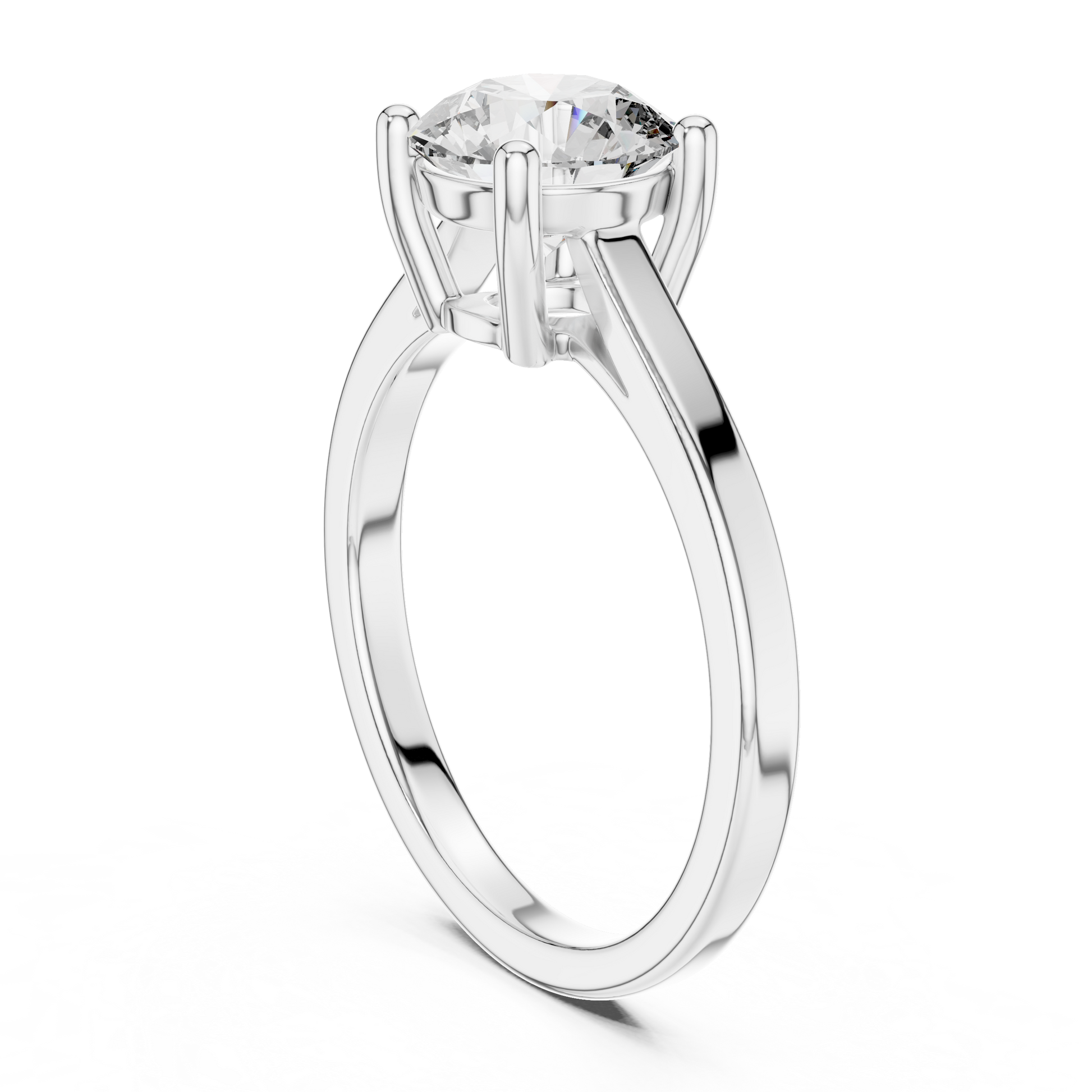 Classic Timeless Round-shaped Moissanite Silver Solitaire Engagement Ring