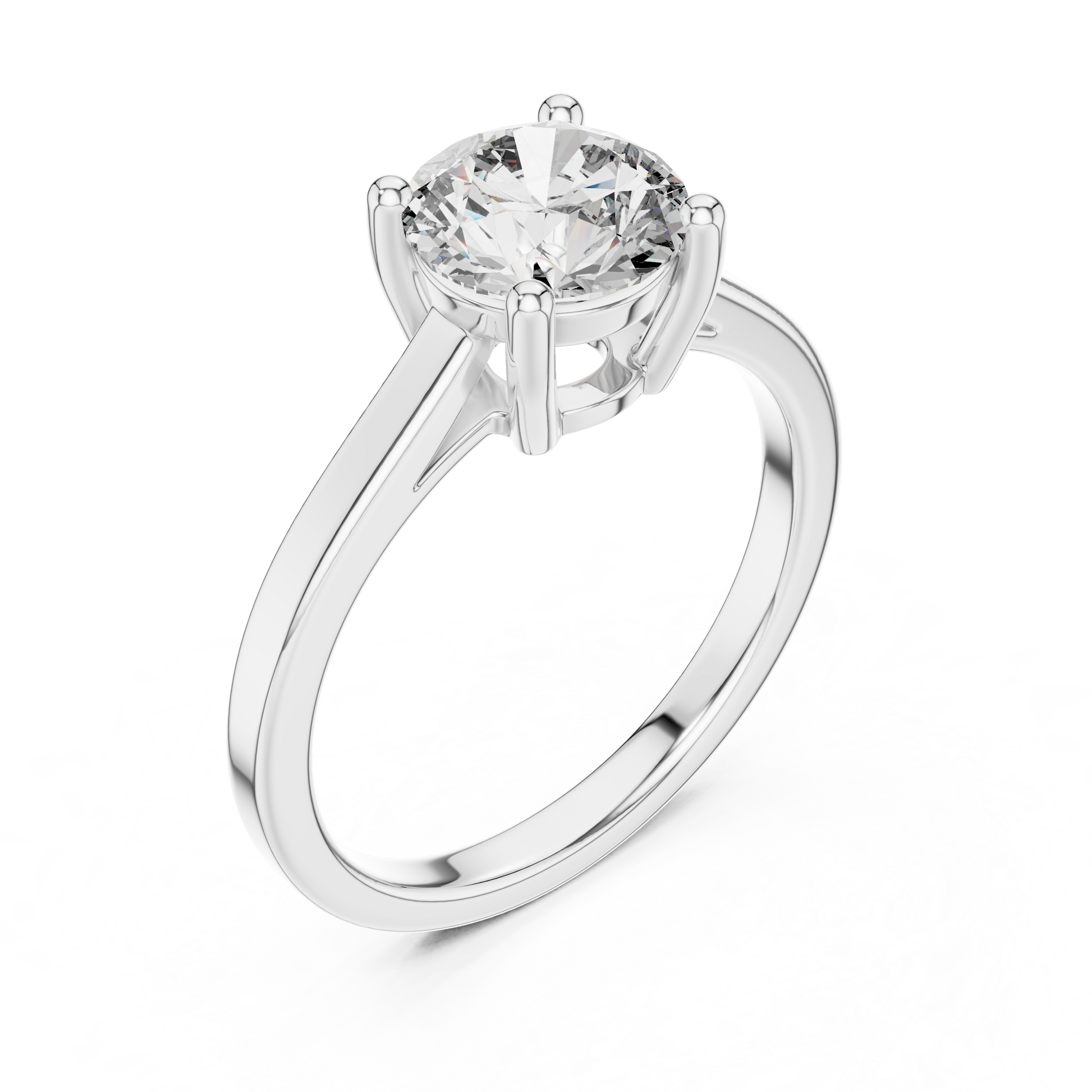 Classic Timeless Round-shaped Moissanite Silver Solitaire Engagement Ring