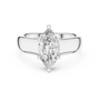 925 Sterling Silver Elongated Marquise-cut Moissanite Solitaire Engagement Ring