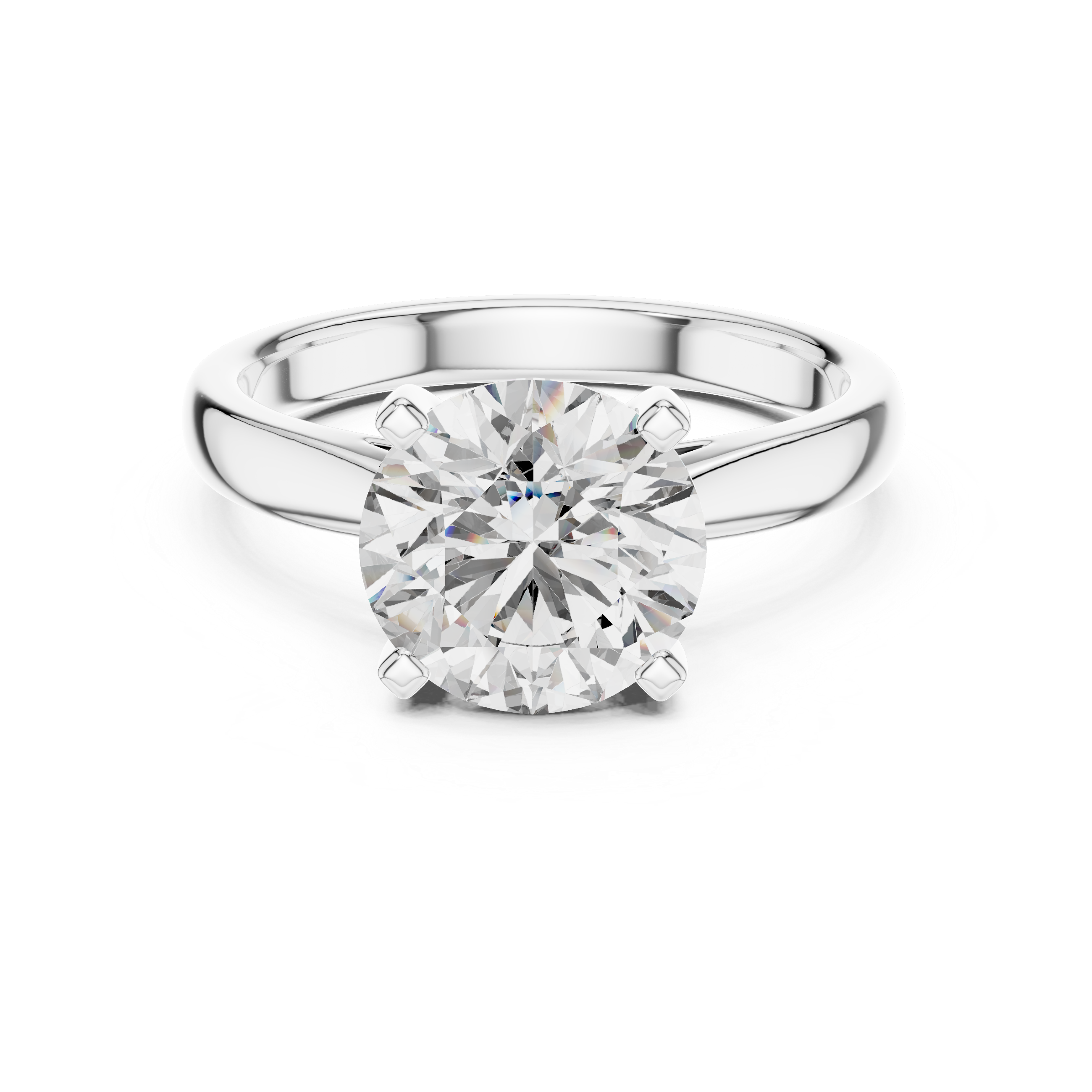 Sterling Silver Round-cut Moissanite Solitaire Engagement Ring for Women