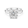 Sterling Silver Round-cut Moissanite Solitaire Engagement Ring for Women