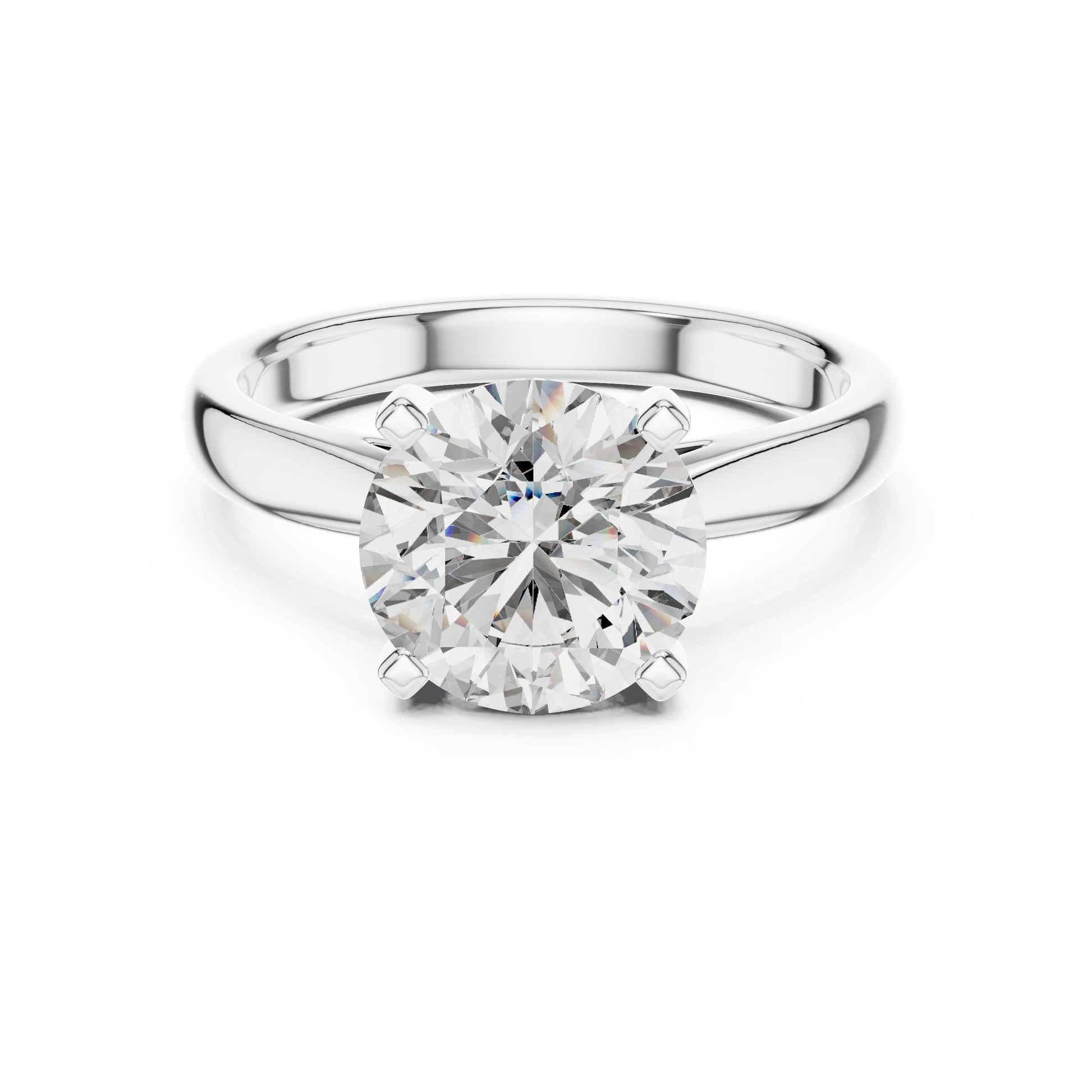 Sterling Silver Round-cut Moissanite Solitaire Engagement Ring for Women