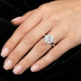 Sterling Silver Round-cut Moissanite Solitaire Engagement Ring for Women