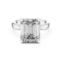 Emerald-cut Moissanite Diamond Solitaire Ring for Engagement and Wedding