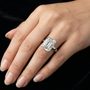 Emerald-cut Moissanite Diamond Solitaire Ring for Engagement and Wedding