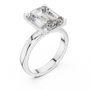 Emerald-cut Moissanite Diamond Solitaire Ring for Engagement and Wedding