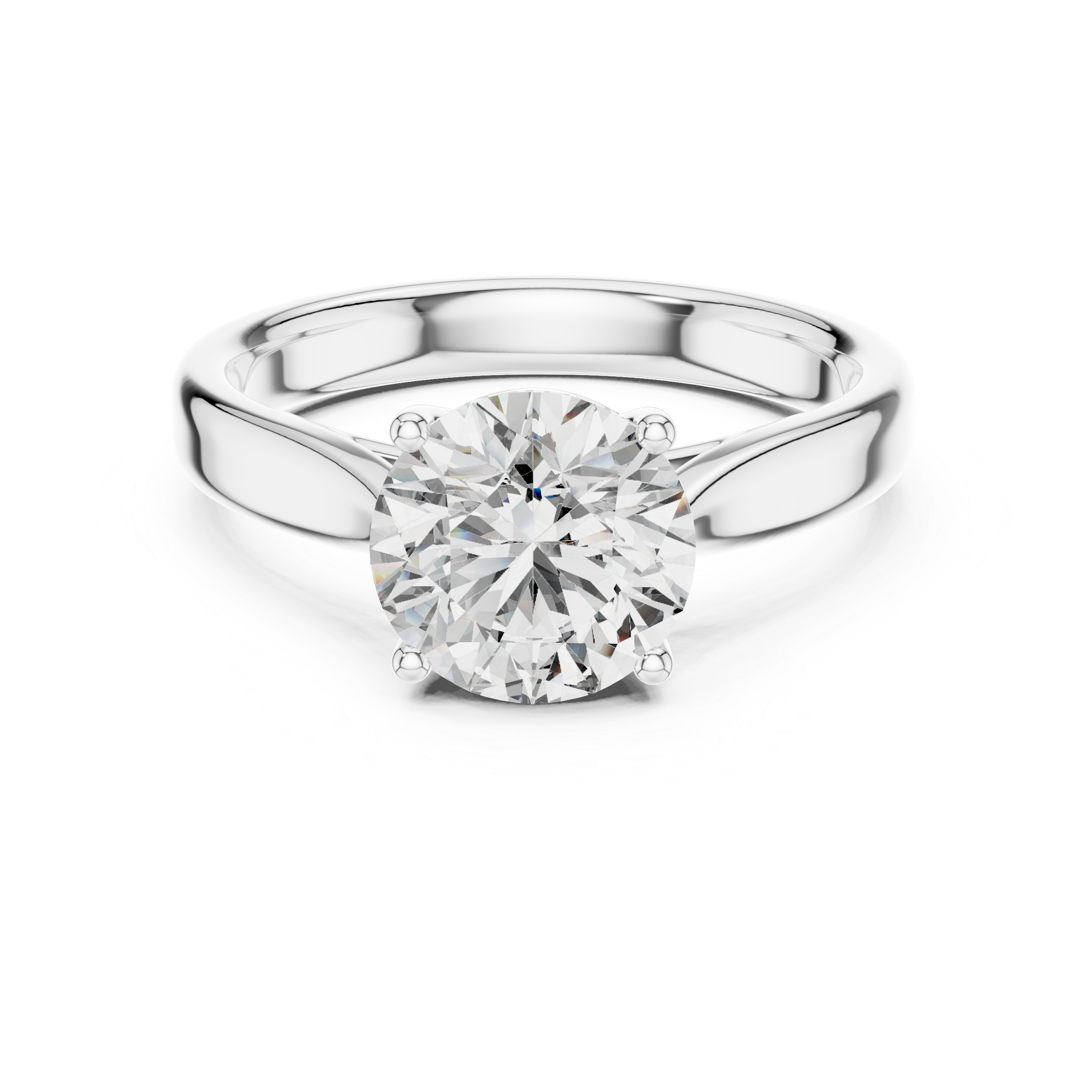 Women's Round Cut Moissanite Solitaire Engagement Ring in 925 Sterling Silver