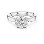 Women's Round Cut Moissanite Solitaire Engagement Ring in 925 Sterling Silver