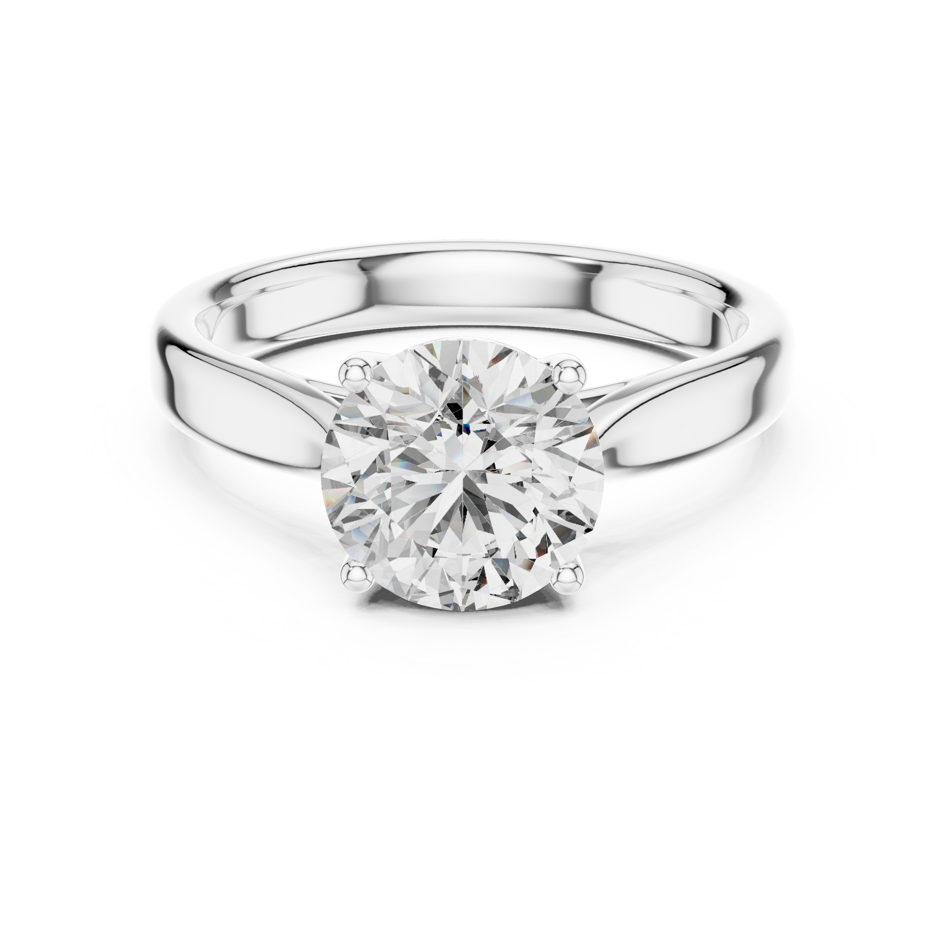 Women's Round Cut Moissanite Solitaire Engagement Ring in 925 Sterling Silver