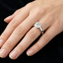 Women's Round Cut Moissanite Solitaire Engagement Ring in 925 Sterling Silver