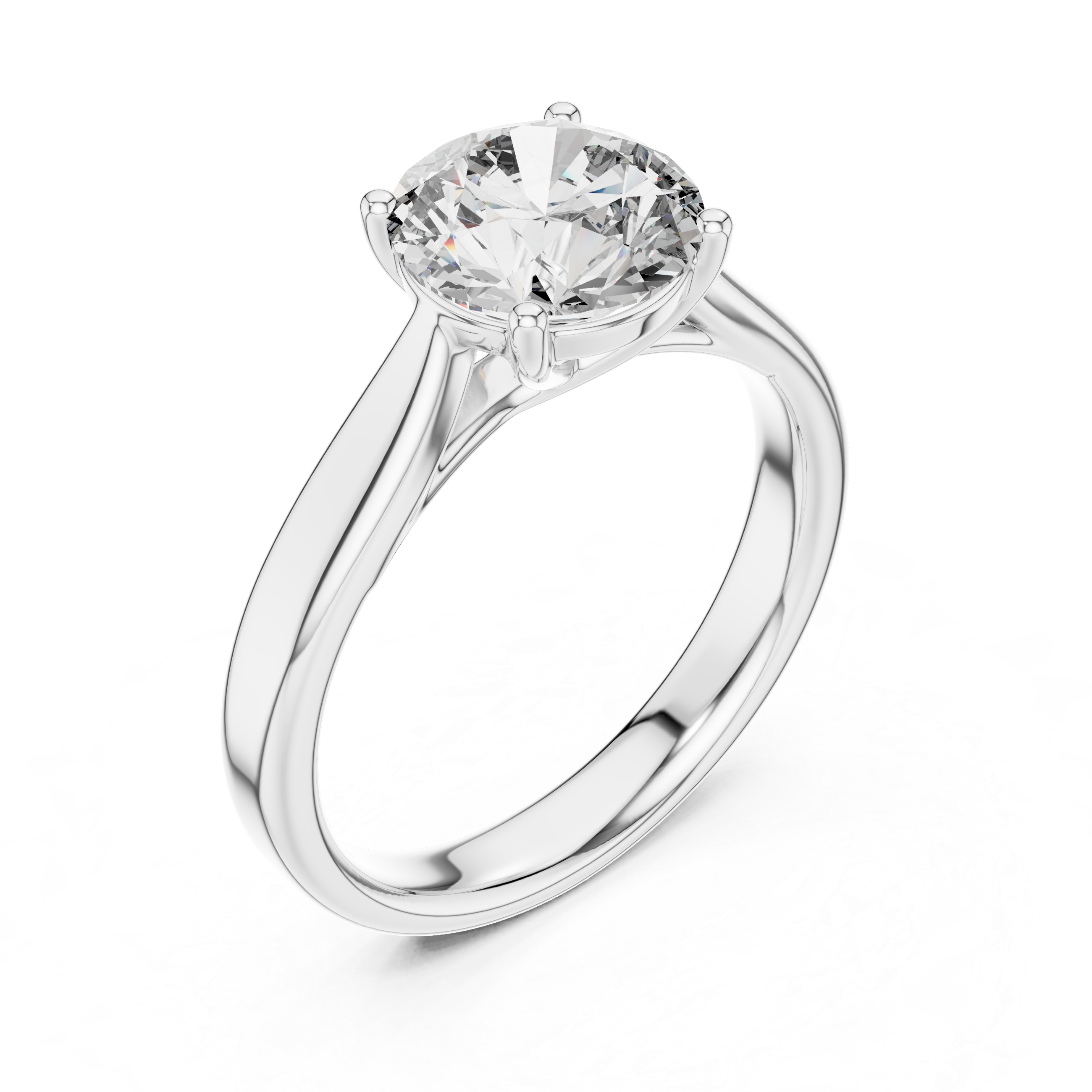 Women's Round Cut Moissanite Solitaire Engagement Ring in 925 Sterling Silver