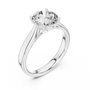 Women's Round Cut Moissanite Solitaire Engagement Ring in 925 Sterling Silver