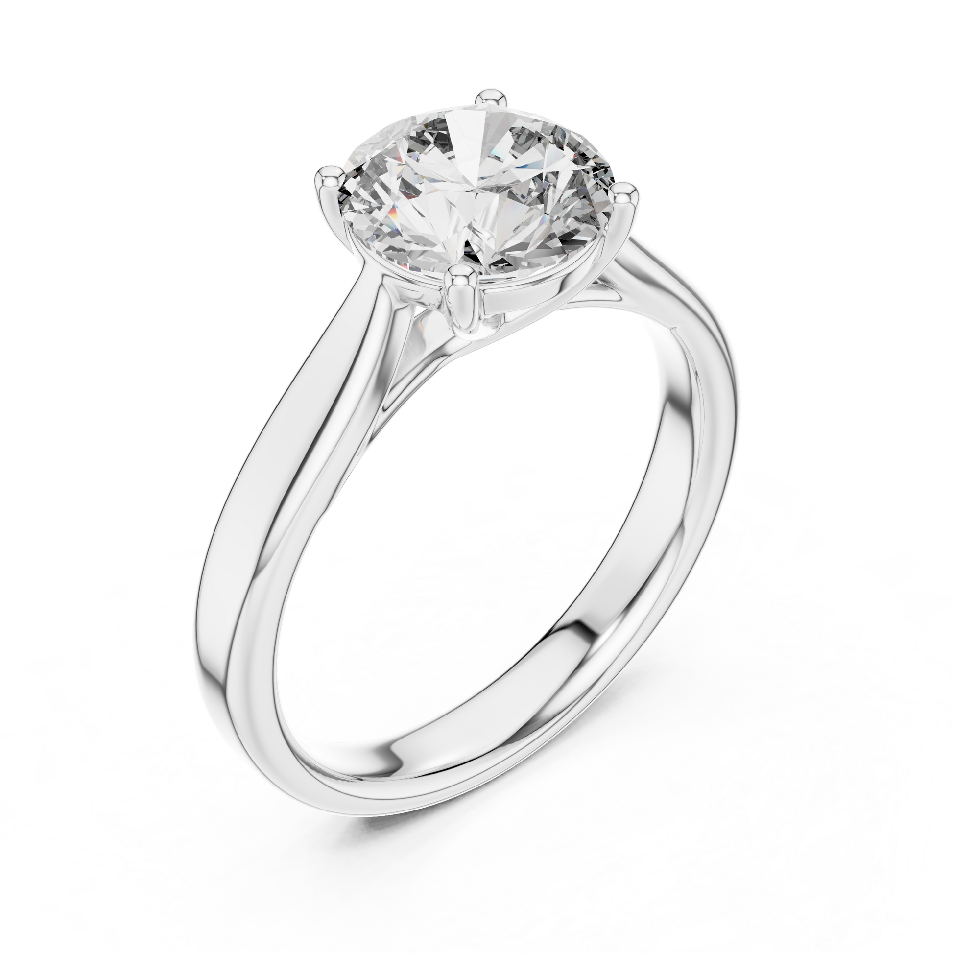 Women's Round Cut Moissanite Solitaire Engagement Ring in 925 Sterling Silver