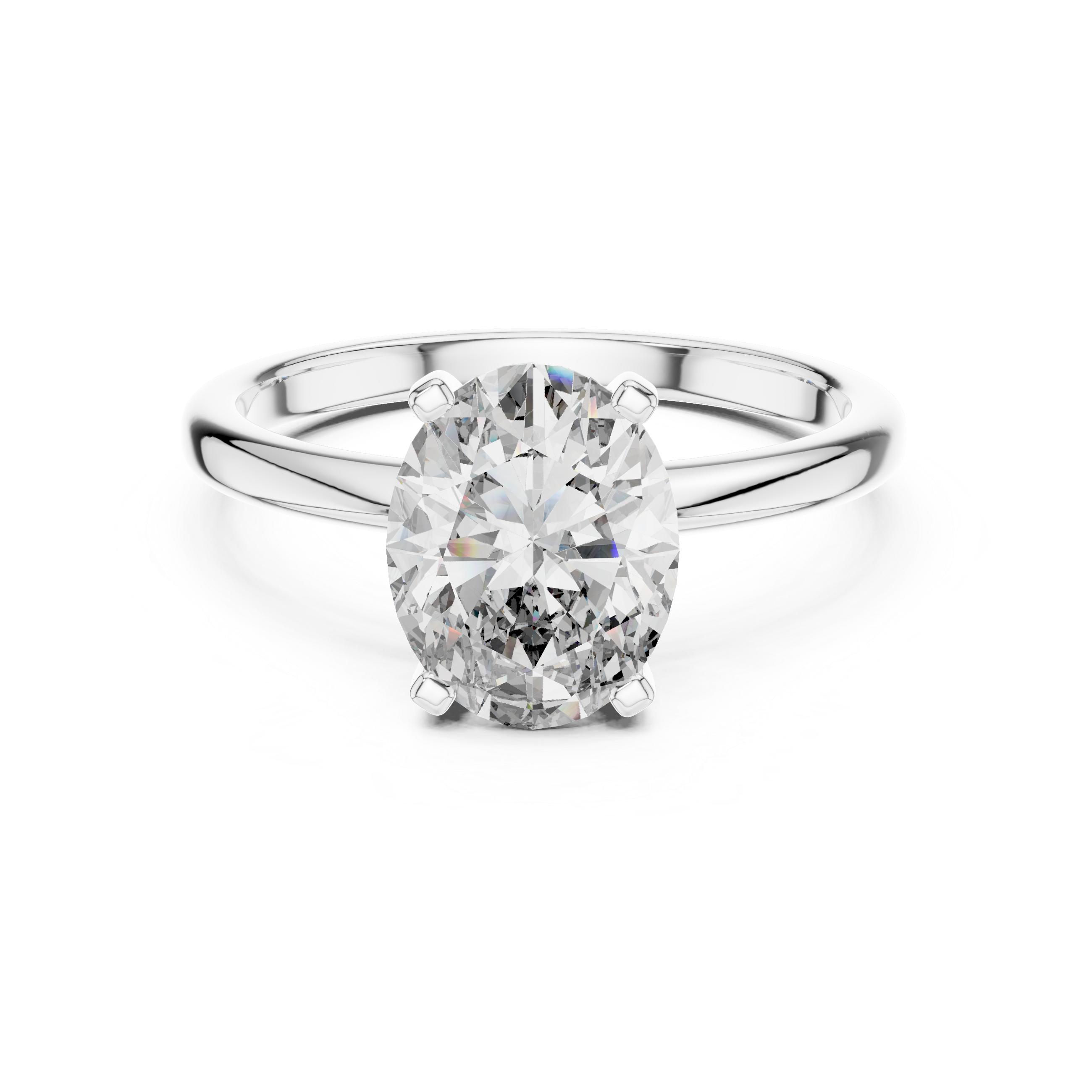 Large Oval Cut Moissanite Solitaire Diamond Engagement Ring