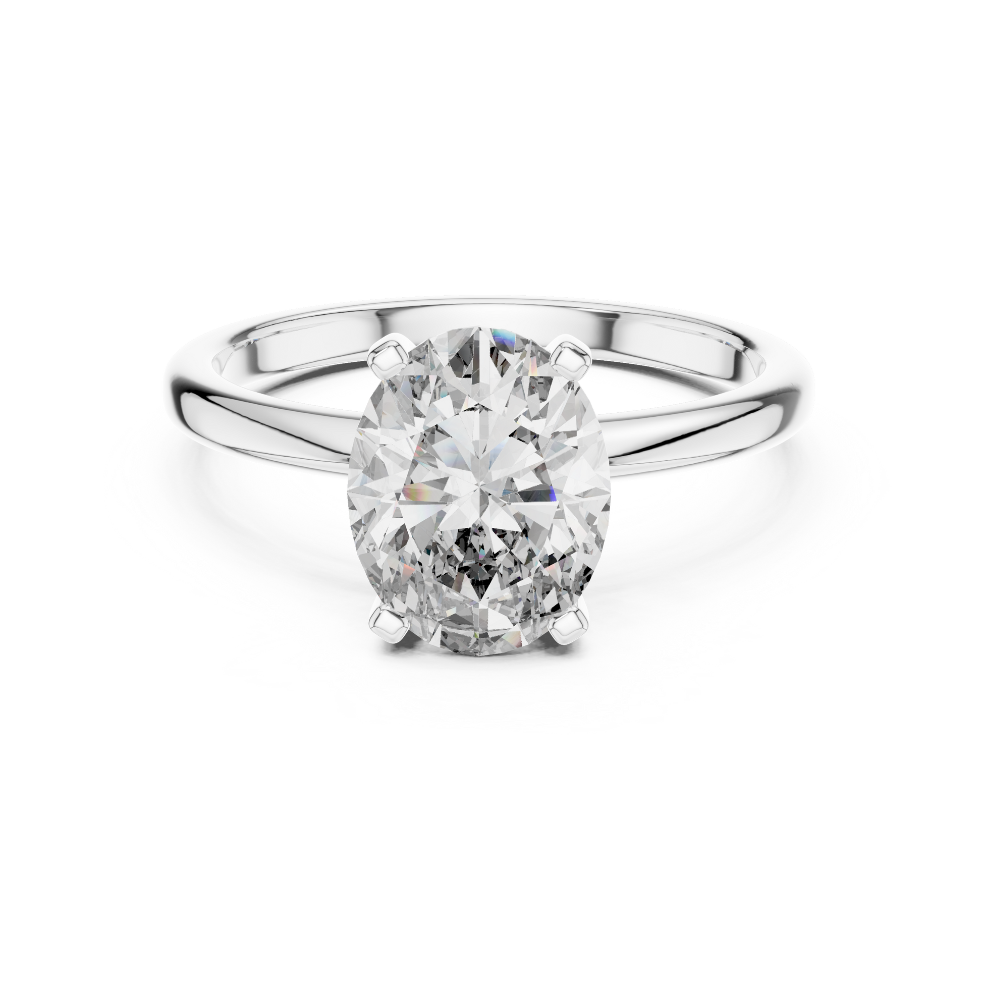 Large Oval Cut Moissanite Solitaire Diamond Engagement Ring