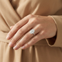 Large Oval Cut Moissanite Solitaire Diamond Engagement Ring