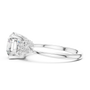 Round Cut Moissanite Women's Engagement Ring with Side Accent Stones