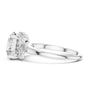 Central Round Cut Moissanite Sterling Silver Engagement Ring with Side Stone