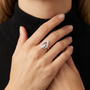 Dainty Nature-Inspired Petaline Leaf Design Art Deco Ring in 925 Sterling Silver
