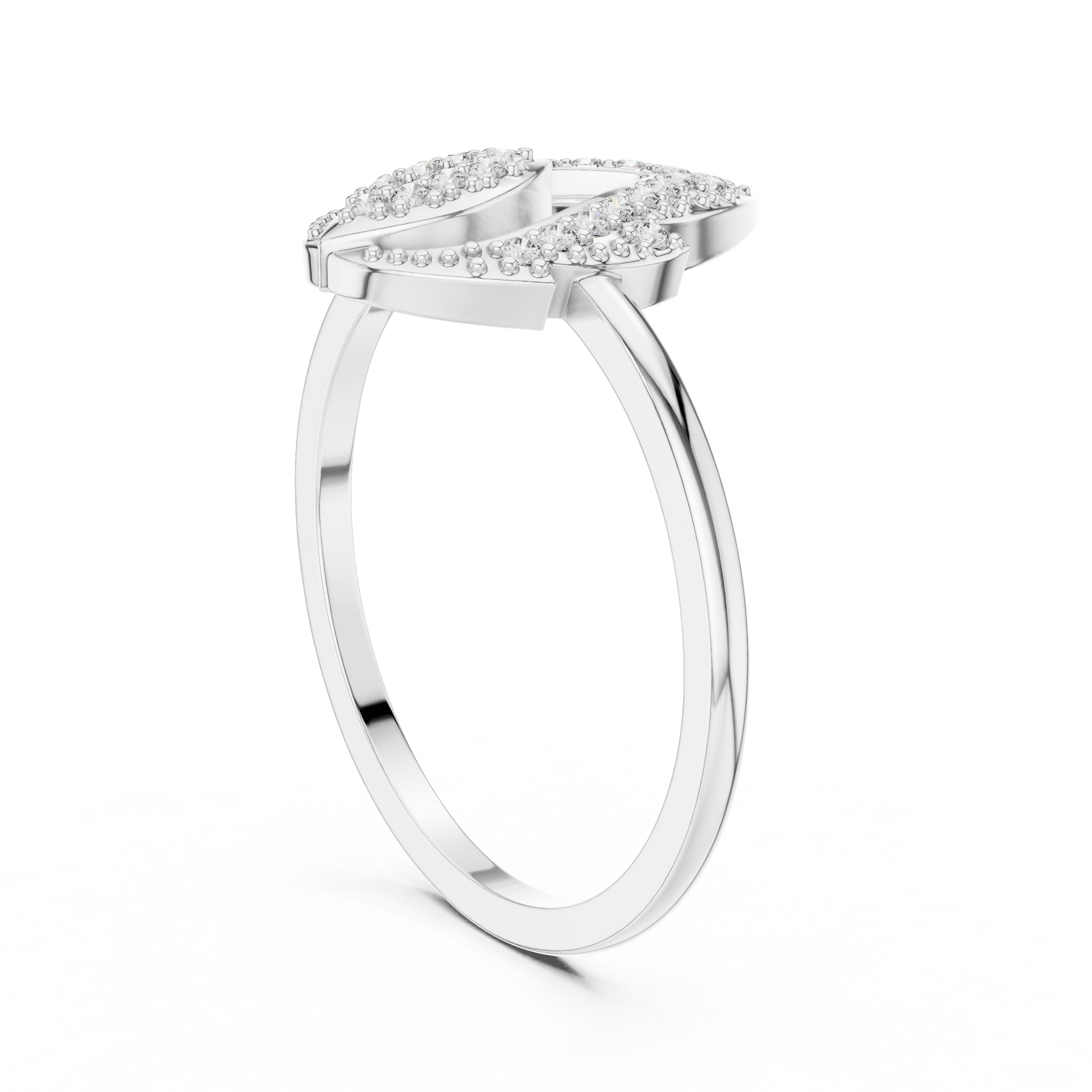 Minimalist Dainty Nature-Inspired Petaline Leaf Design Art Deco Ring in 925 Sterling Silver