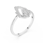 Minimalist Dainty Nature-Inspired Petaline Leaf Design Art Deco Ring in 925 Sterling Silver