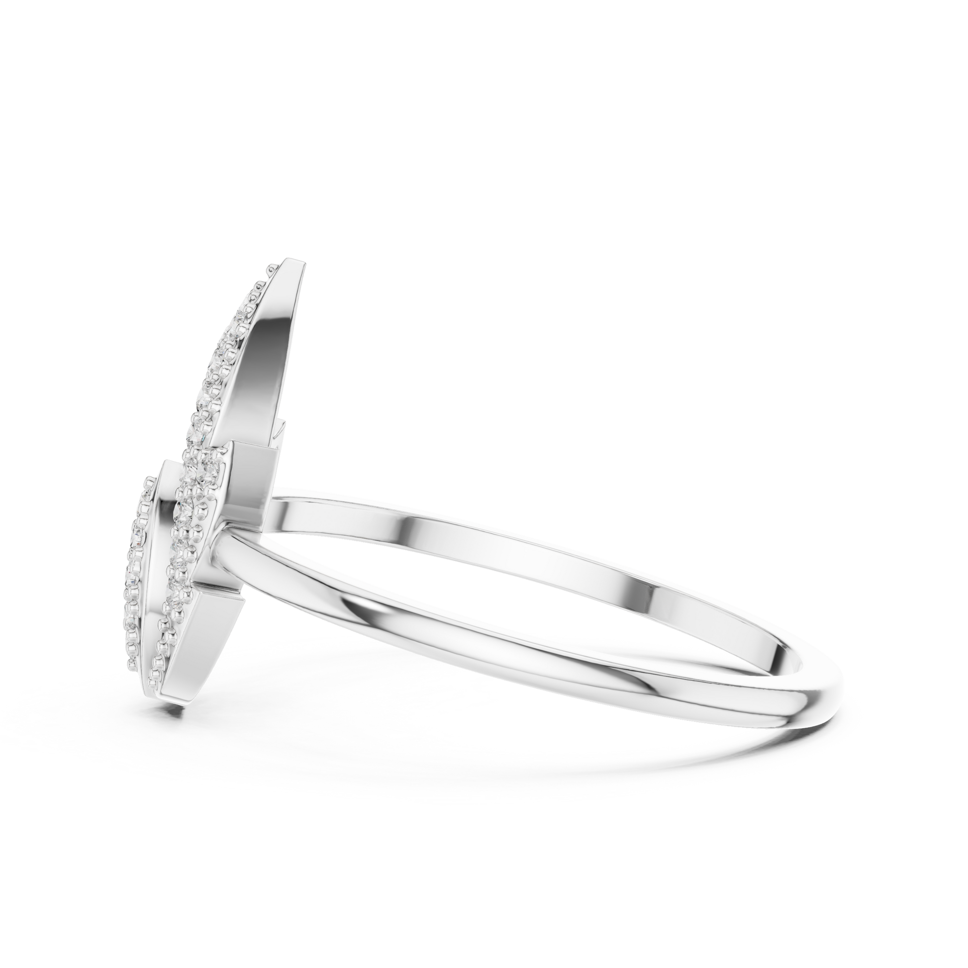 Minimalist Dainty Nature-Inspired Petaline Leaf Design Art Deco Ring in 925 Sterling Silver