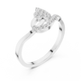 Split Leaf Asymmetrical Wave-Like Bypass Fashion Ring with Pavé Set Moissanites