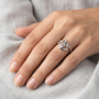 Interlocking Double Heart Promise Ring in Sterling Silver