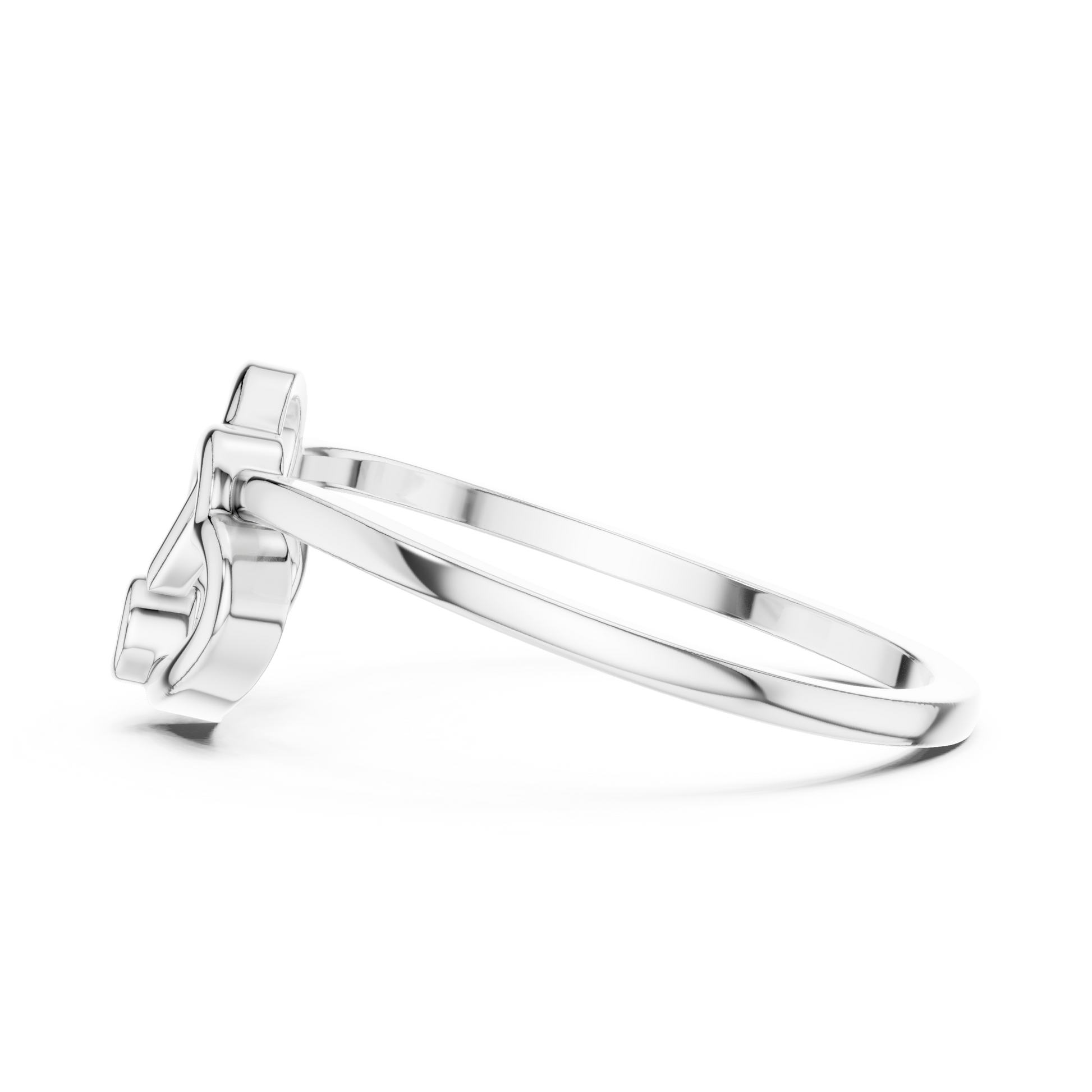 Interlocking Double Heart Promise Ring in Sterling Silver