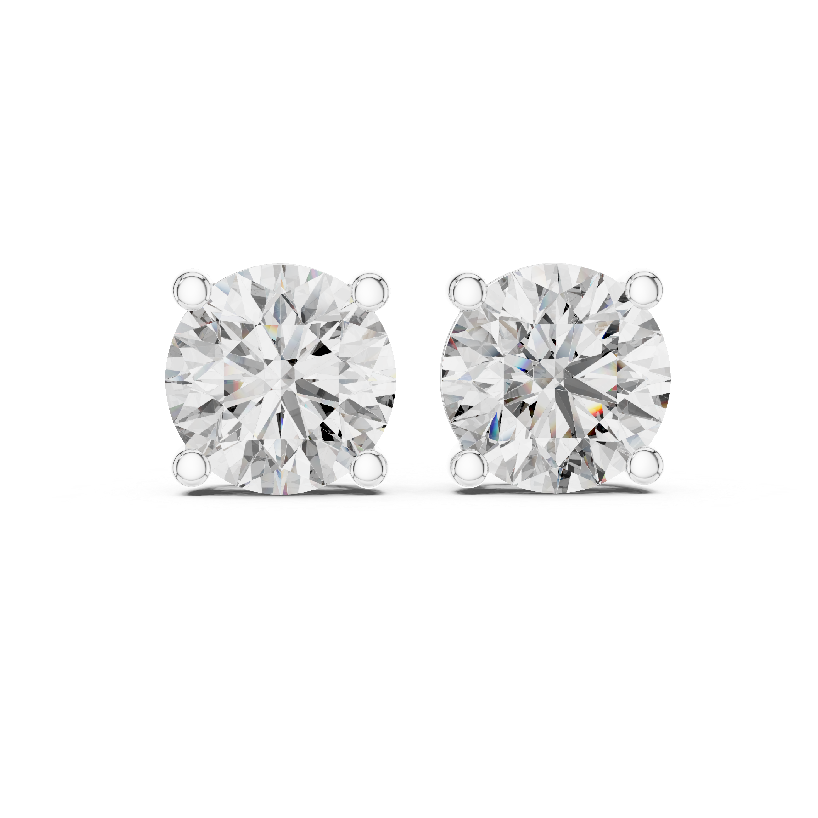 1 CT Round Solitaire Moissanite Sterling Silver Everyday Stud Earrings