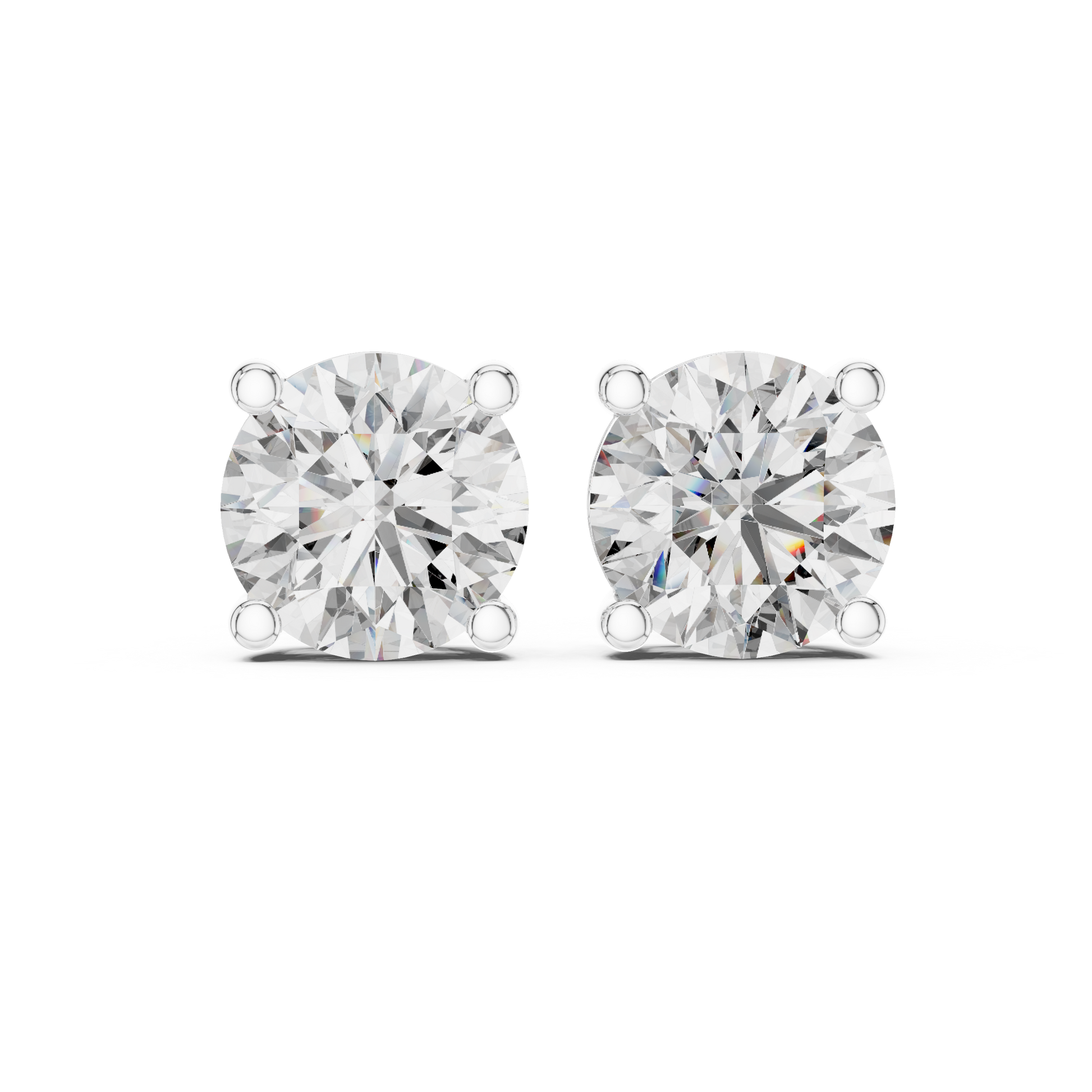 1 CT Round Solitaire Moissanite Sterling Silver Everyday Stud Earrings
