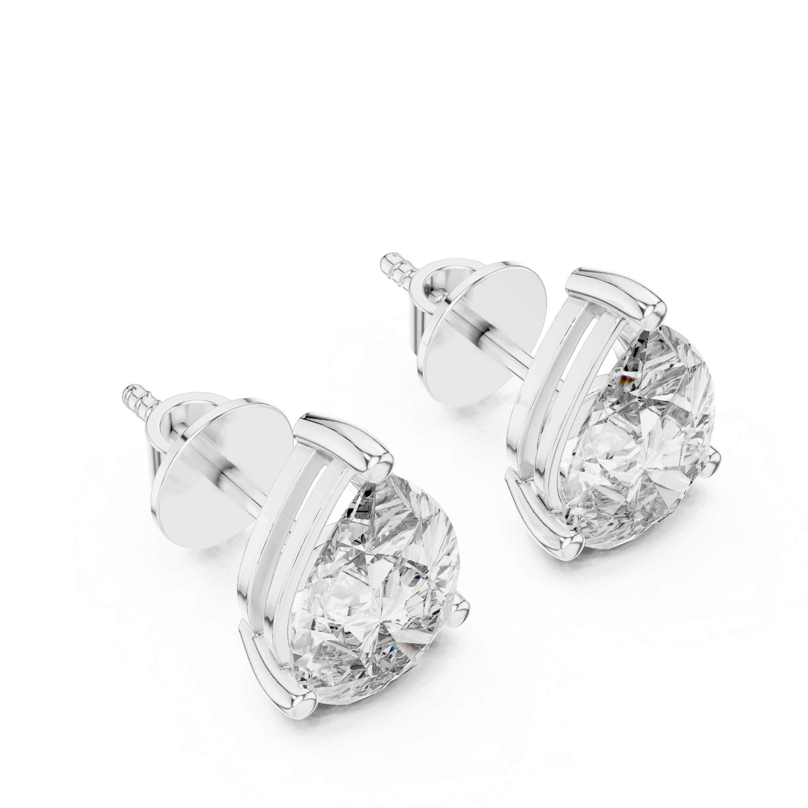 3.5 CT Pear Solitaire Moissanite 925 Sterling Silver Everyday Stud Earrings