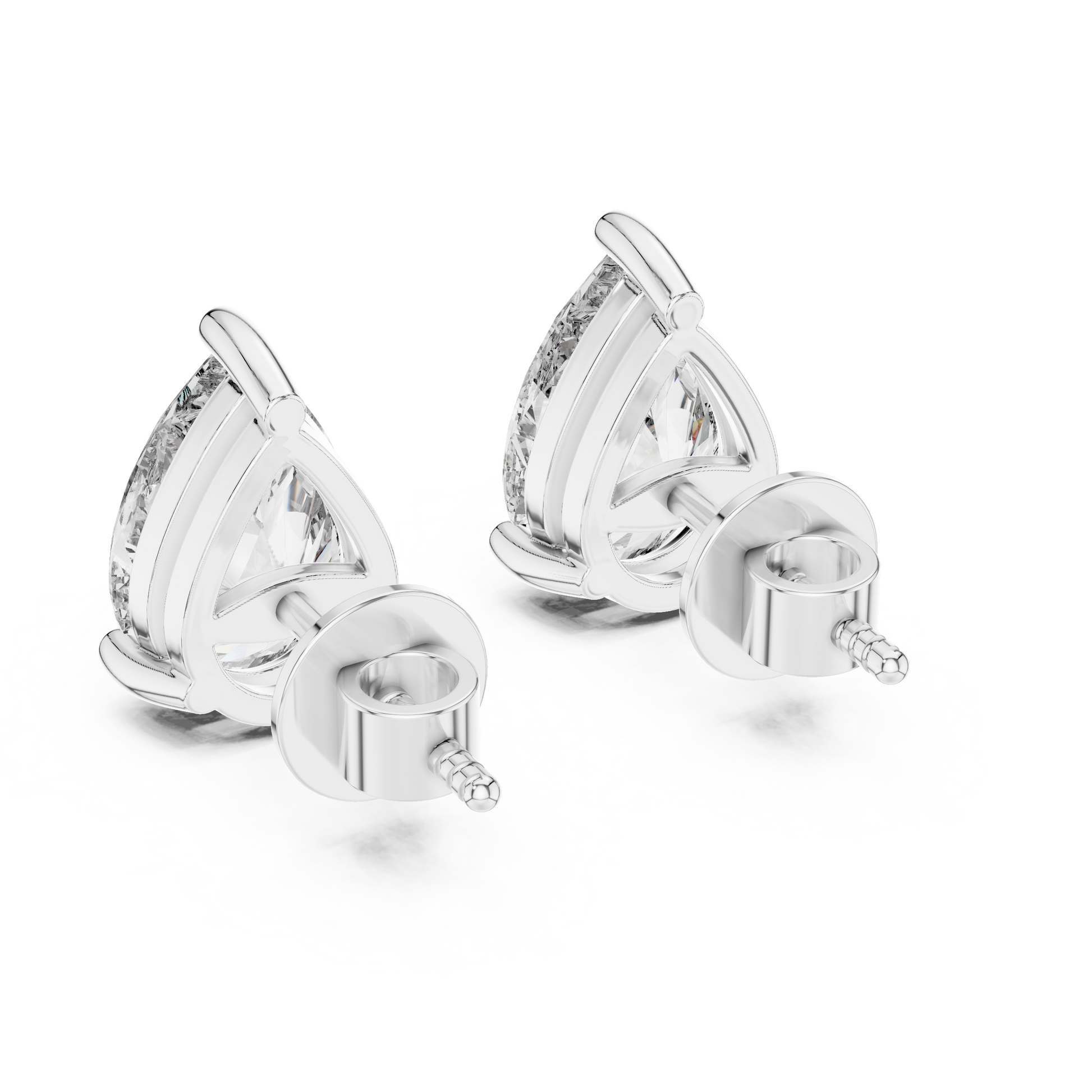 3.5 CT Pear Solitaire Moissanite 925 Sterling Silver Everyday Stud Earrings