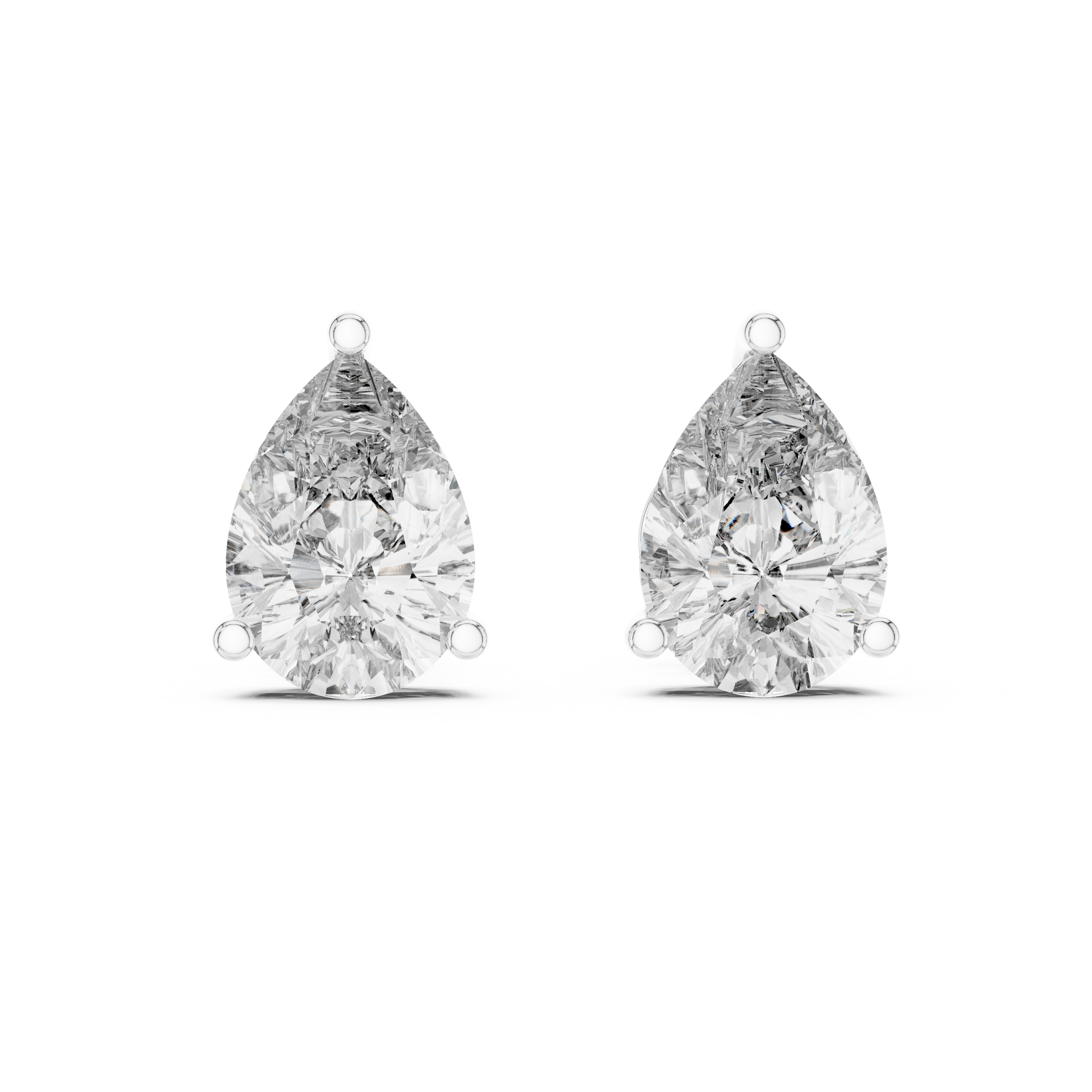 3.5 CT Pear Solitaire Moissanite 925 Sterling Silver Everyday Stud Earrings