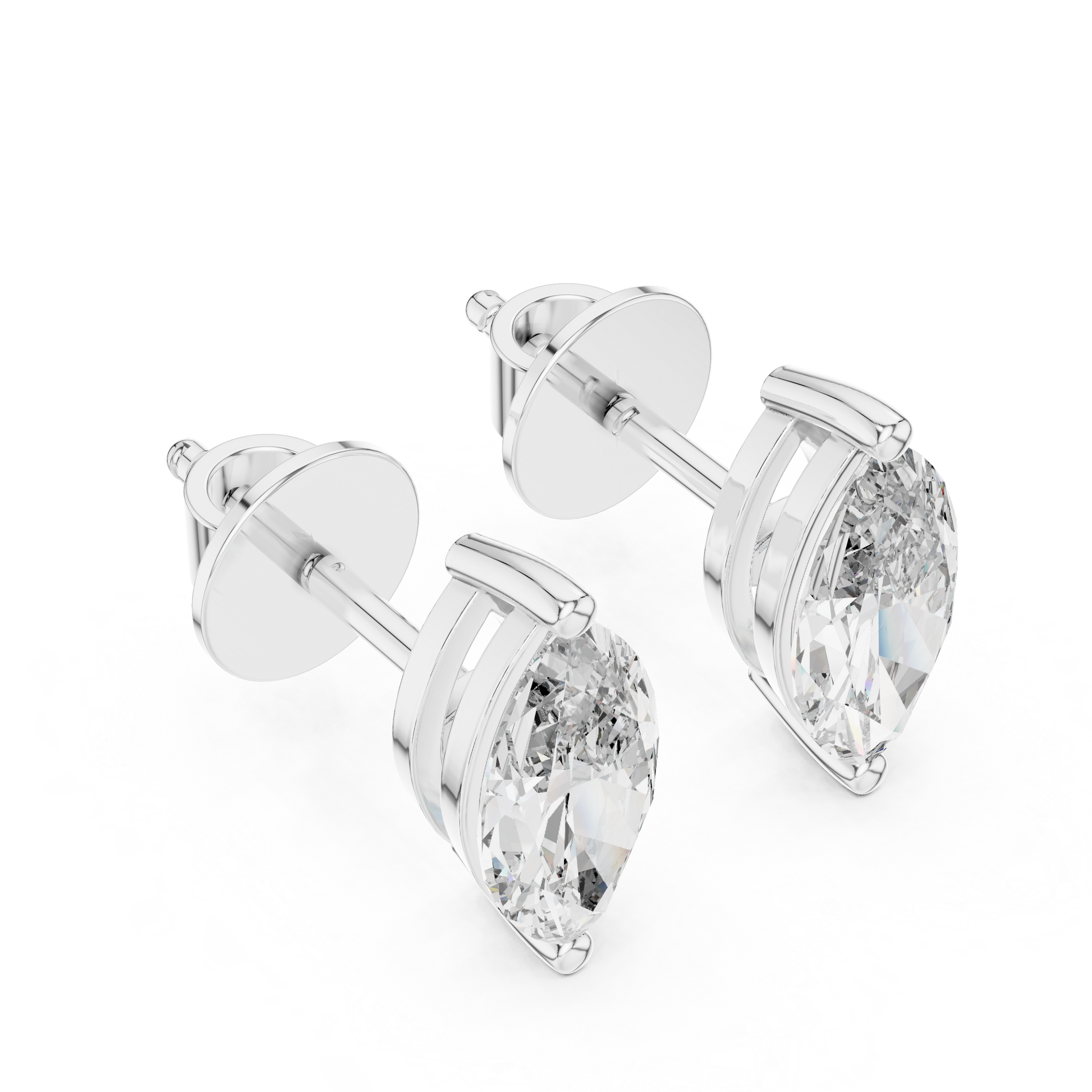 1.5 CT Marquise Solitaire Moissanite 925 Sterling Silver Everyday Stud Earrings