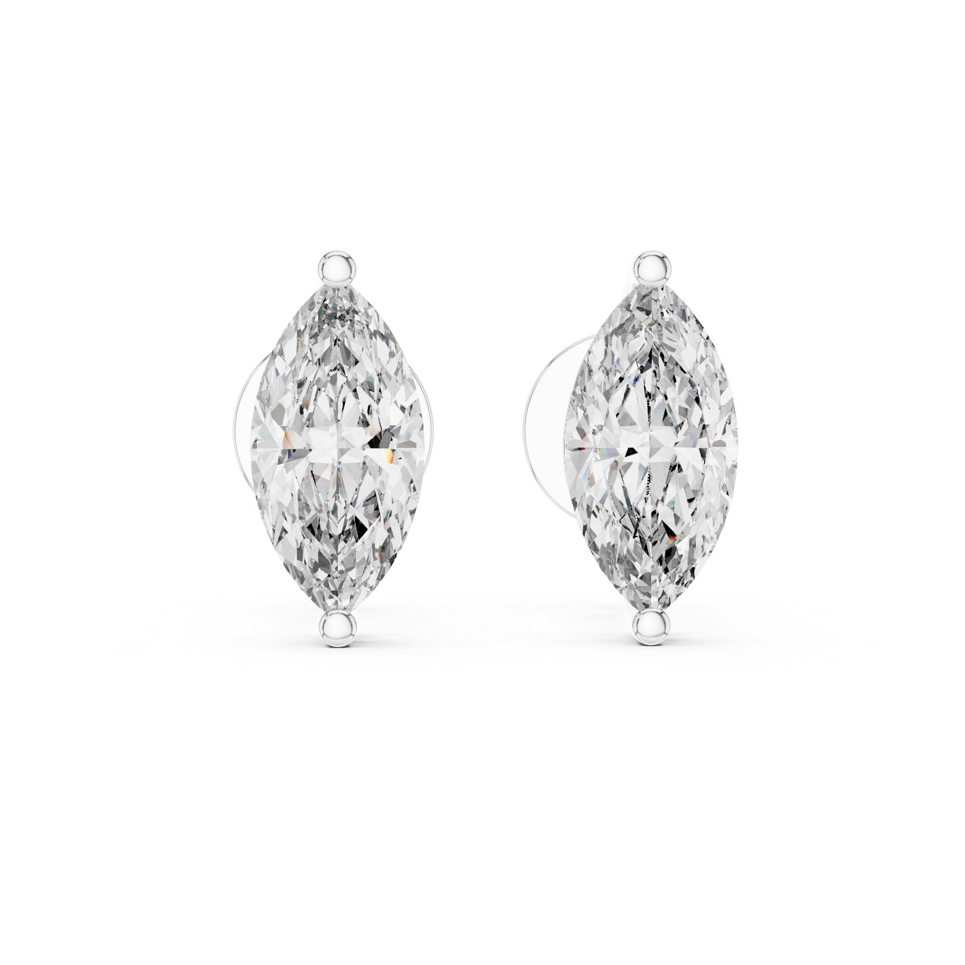 1.5 CT Marquise Solitaire Moissanite 925 Sterling Silver Everyday Stud Earrings