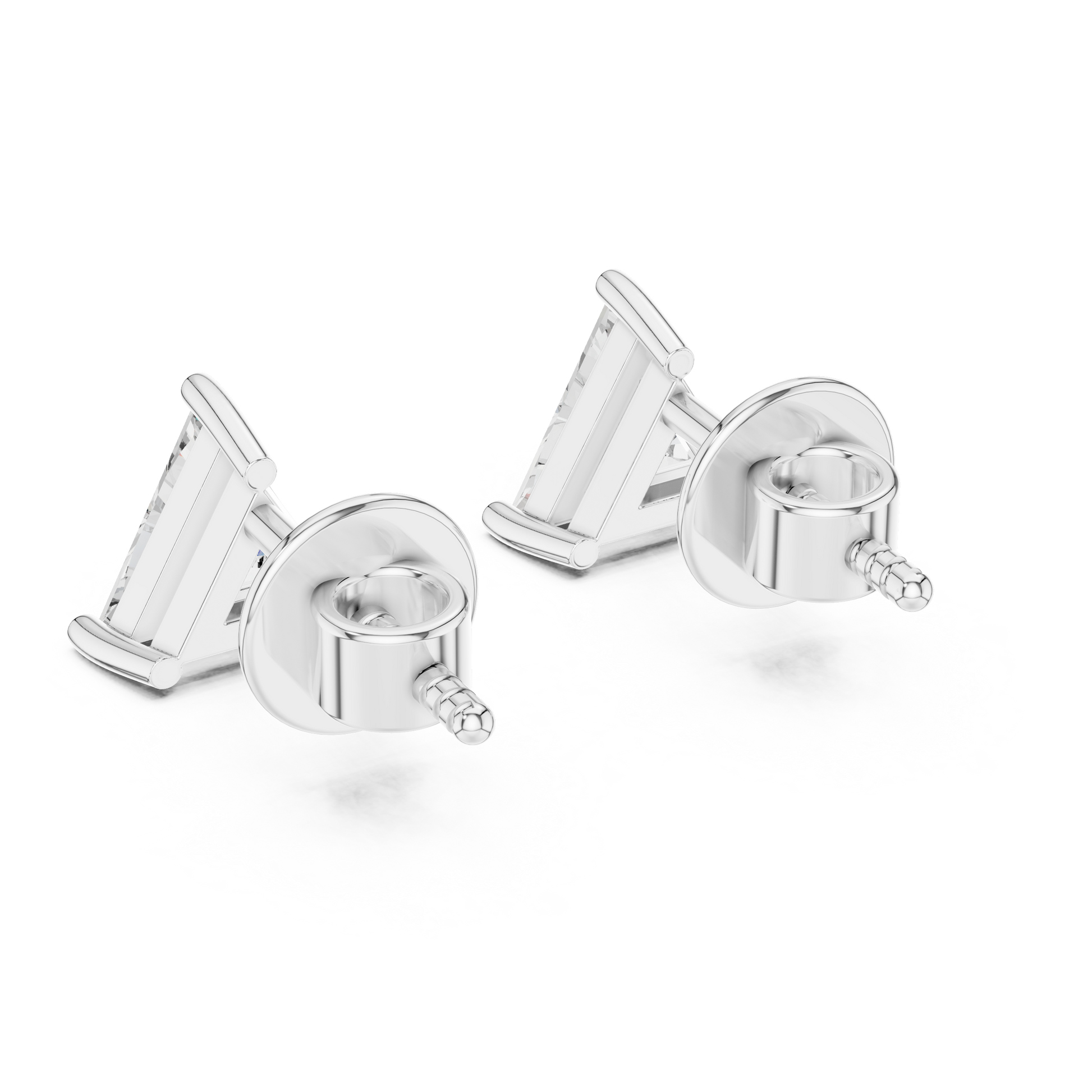 1.3 CT Triangular Solitaire Moissanite 925 Sterling Silver Everyday Stud Earrings