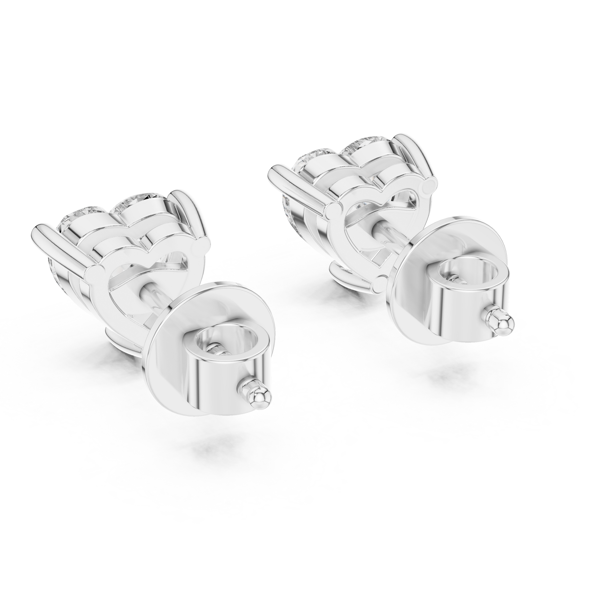 925 Sterling Silver 1.5 CT Heart Solitaire Moissanite Everyday Stud Earrings