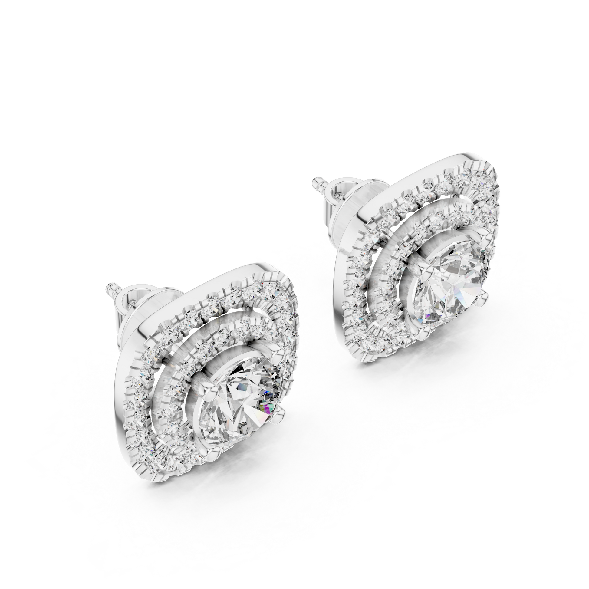 Sterling Silver 2.5 CT Round Cut Solitaire Moissanite Everyday Stud Earrings