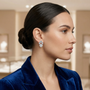 Solitaire Moissanite 2.5 CT Round Cut Sterling Silver Everyday Stud Earrings
