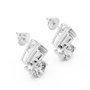 Solitaire Moissanite 2.5 CT Round Cut Sterling Silver Everyday Stud Earrings