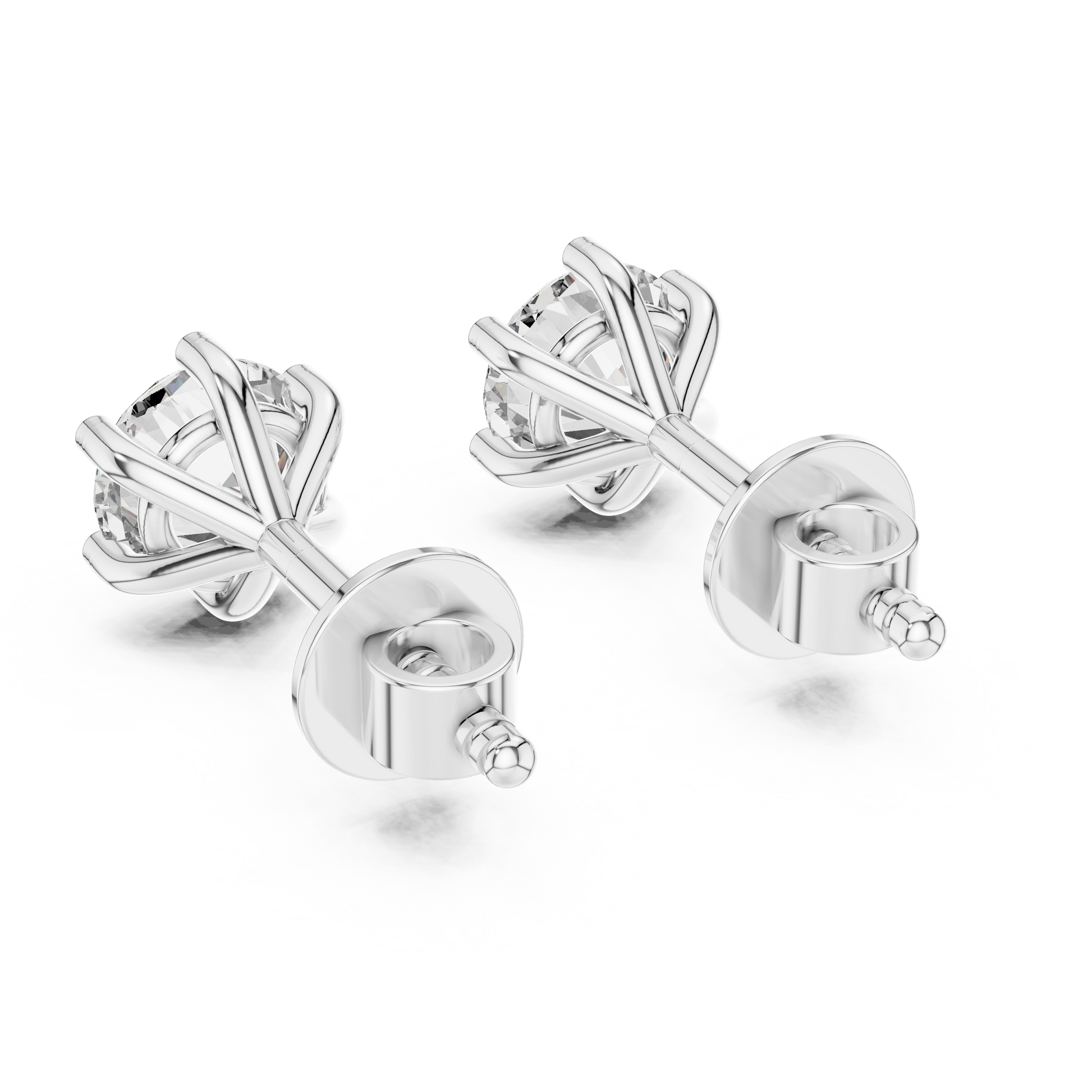 1.22 CT Round Cut 925 Sterling Silver Solitaire Moissanite Everyday Stud Earrings