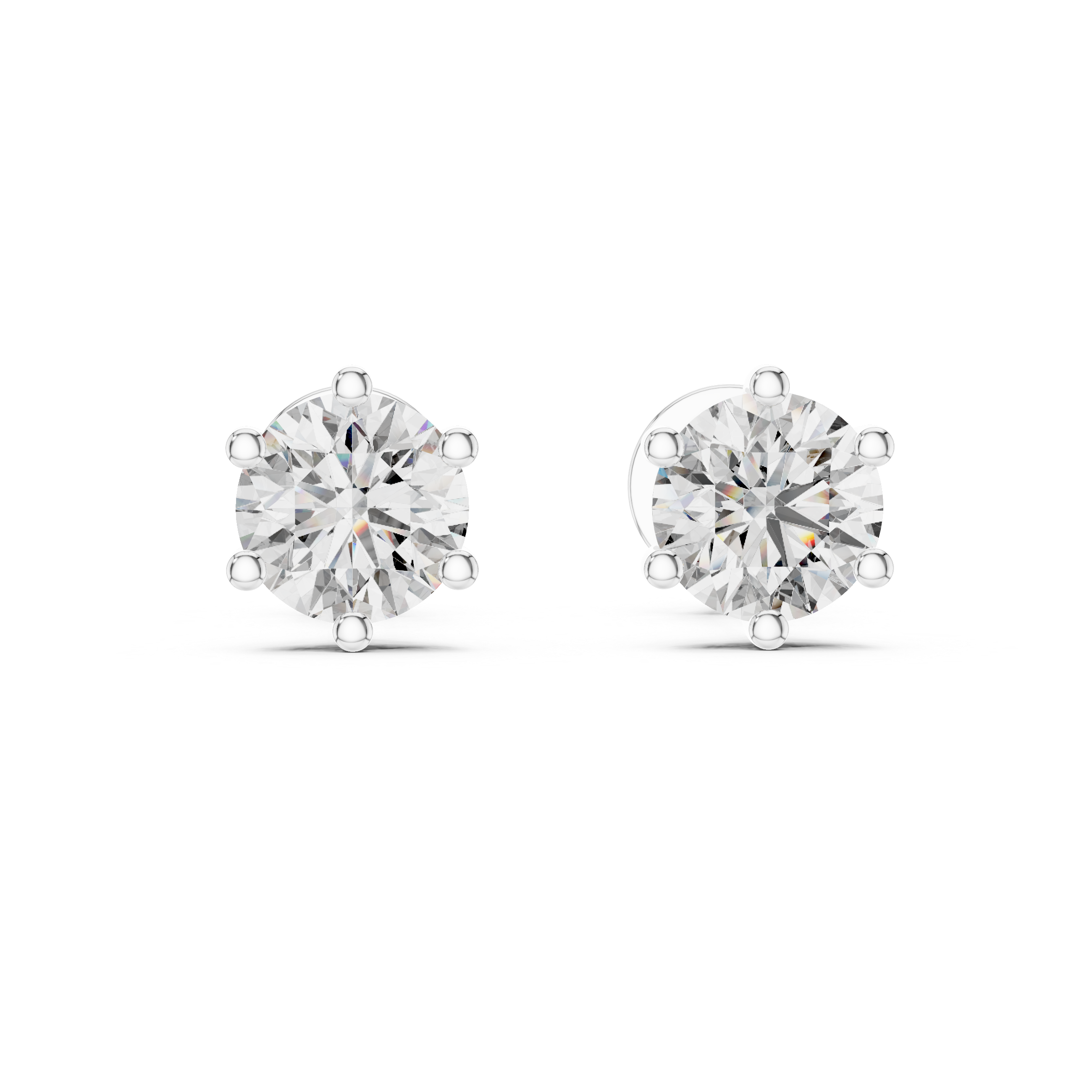 1.22 CT Round Cut 925 Sterling Silver Solitaire Moissanite Everyday Stud Earrings
