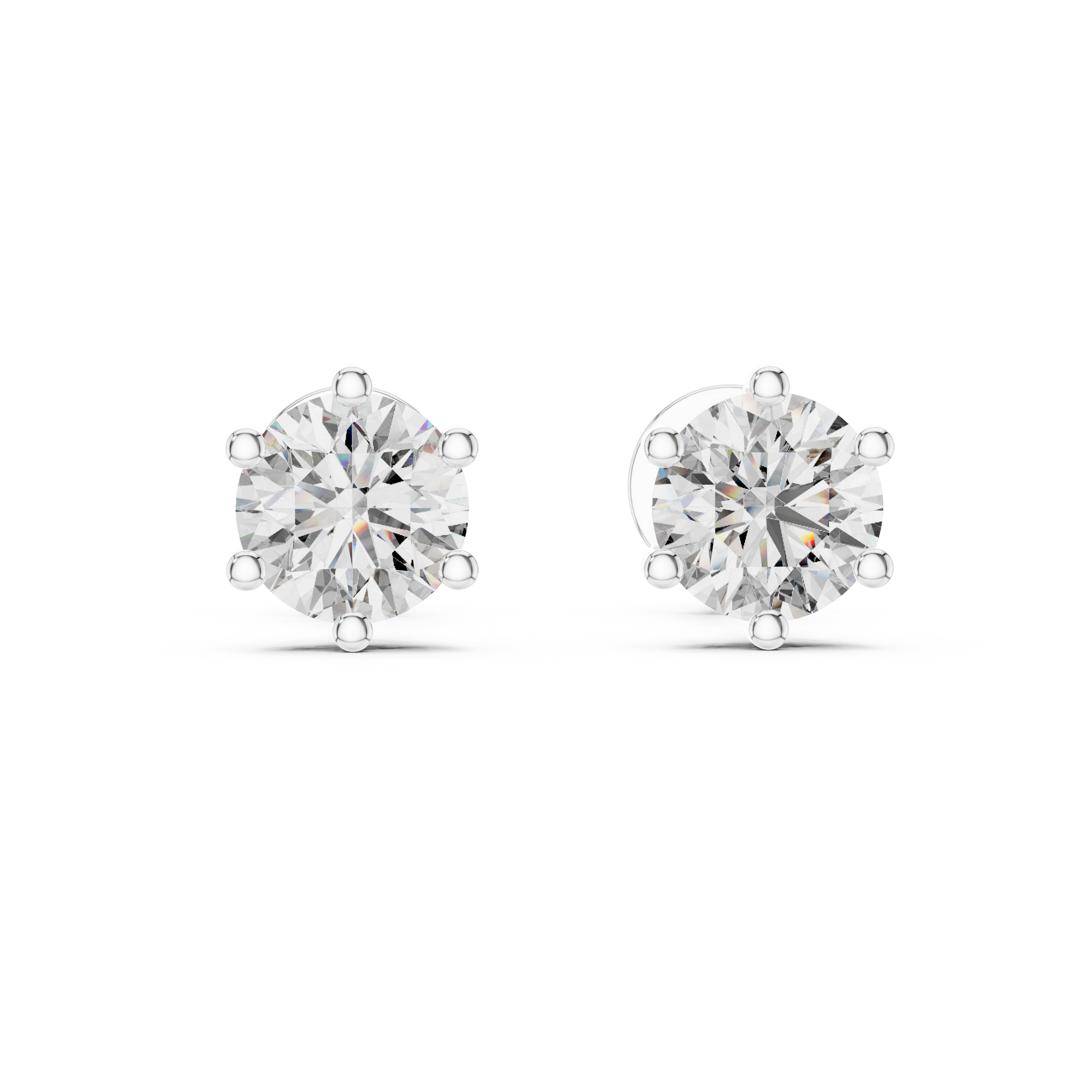 1.22 CT Round Cut 925 Sterling Silver Solitaire Moissanite Everyday Stud Earrings