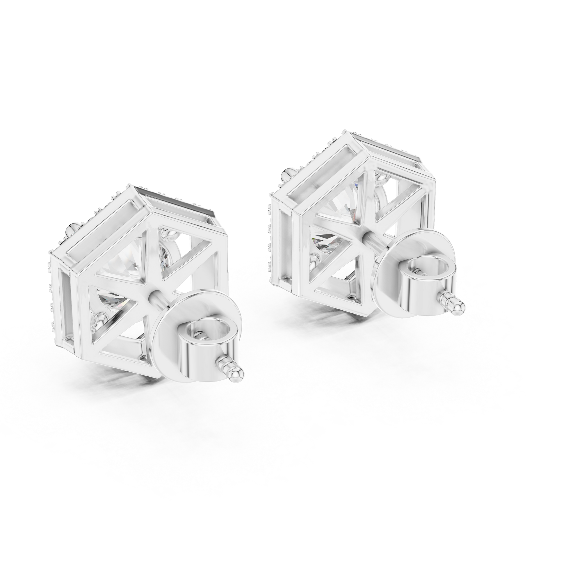 2.5 CT Round Cut Sterling Silver Solitaire Moissanite Dailywear Stud Earrings